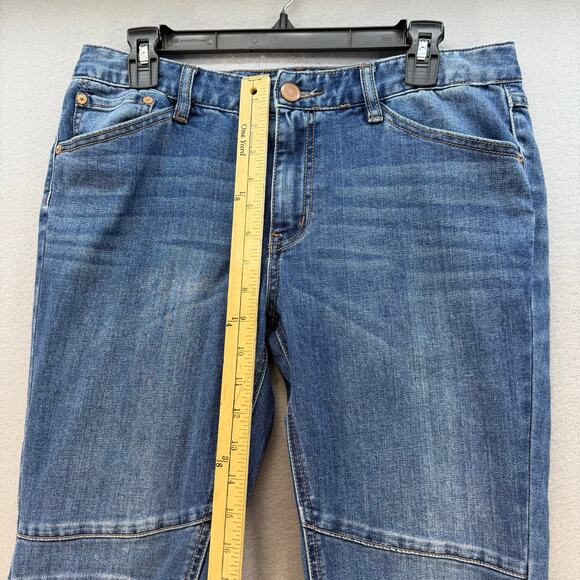 Free People Jeans Women's 29 (8) Blue Skylar Button Flare Moto Jeans - Picture 11 of 13